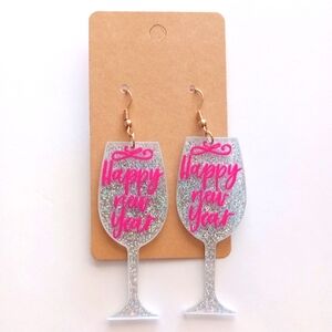 Fashion Jewelry Happy New Year's Glasses Dangle Earrings